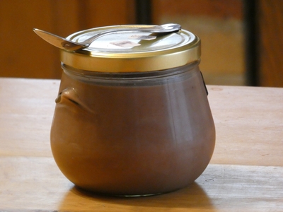 zz-Gros pot en verre "crème chocolat format familial"