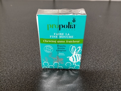 Chewing-gum menthe, propolis, réglisse