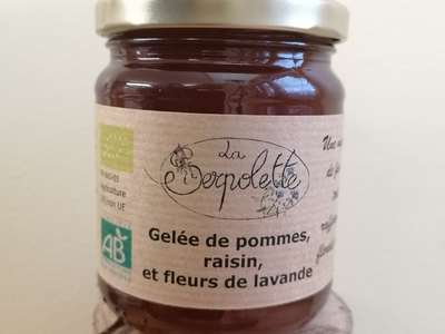 Gelée de pommes, raisins, lavande