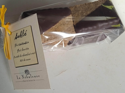 Sablés pur sarrasin enrobés de chocolat
