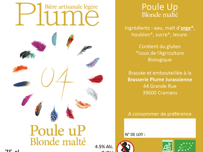 Bière Poule Up - Blonde - Bio - 75cl