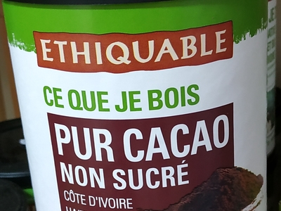 chocolat instantanné NON sucré (pot 200g) commerce équitable