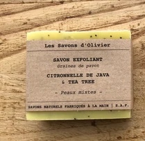 savon artisanal citronnelle de java (exfoliant) 100g les savons d'Olivier