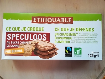 Spéculos au sucre complet de canne, pur beurre 125g commerce équitable