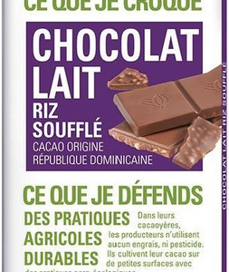 Tablette de chocolat au lait riz soufflé