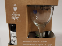 Bière de l'Abbaye de Signy - 1 box : 1 verre + 3 bouteilles de 33cl