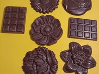 mini tablettes et fleurs 72 % cacao le fruité