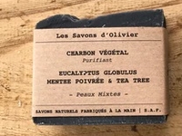 Savon charbon végétal eucalyptus globulus menthe poivrée tea tree 100g
